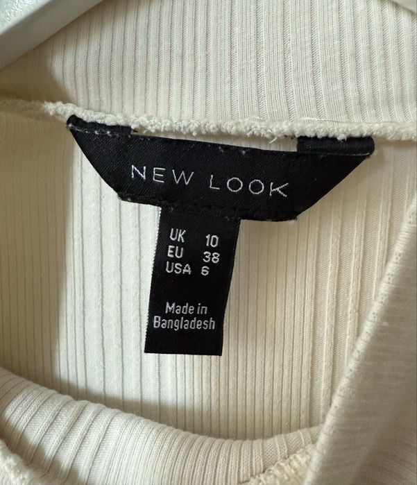 Body prążkowane prążek golf bawełna cotton classic casual basic New Look M zapinane