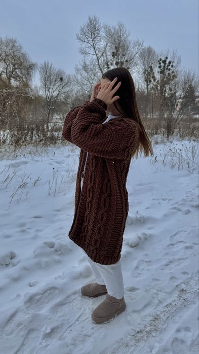 Кардиган ручної роботи із Alize puffy fine