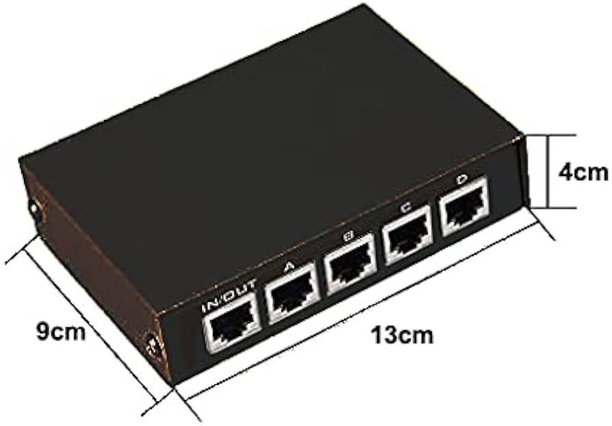 Przełącznik sieciowy Toptekits 4 Port Way 8P8C RJ45