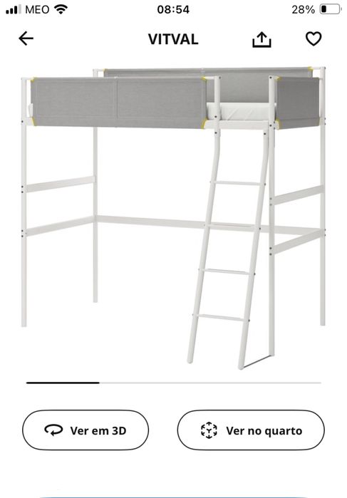 Cama alta VITVAL ikea+cama gavetão e respetivos colchões