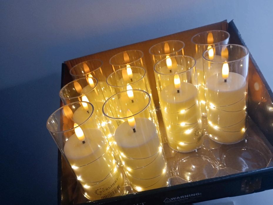 4 znicze LED z bateriami