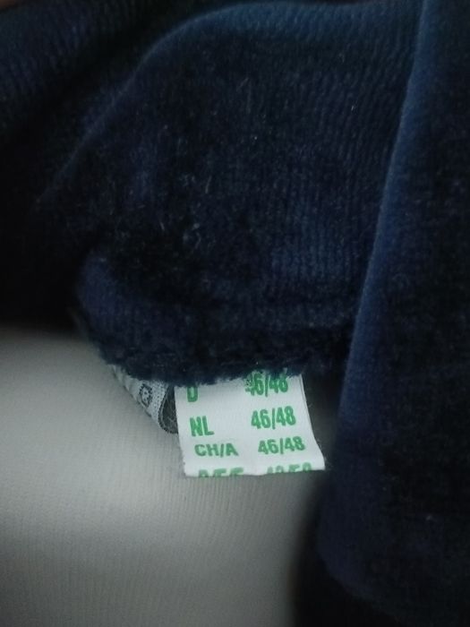 Bluza damska welurowa retro welur granatowa cotton Ulla Popken 44 46
