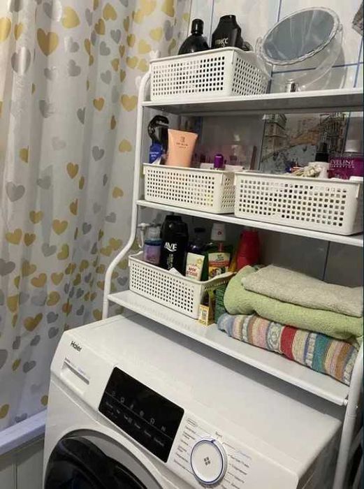 Ванный стелаж к стиральной машине метал 65*157 полка стелаж домашній стійка метал над унітазом або пральною машиною