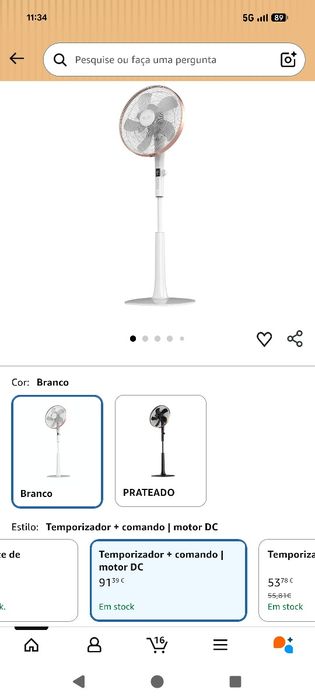 Ventoinha/Ventilador de pé com controlo remoto