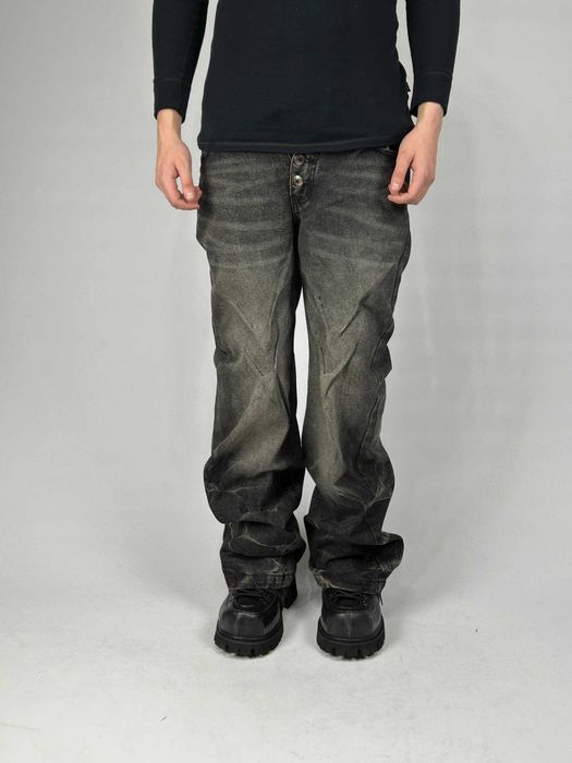 Джинси чорні штани faded baggy archive черные джинсы distressed black