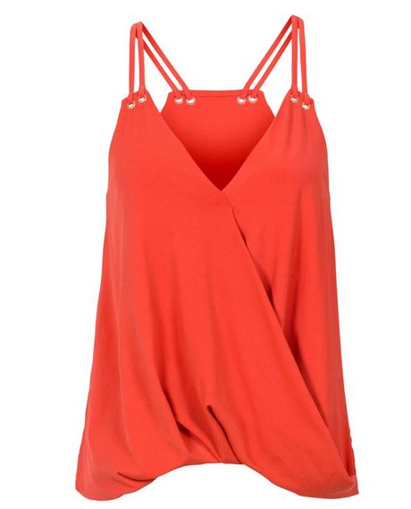 (5) Koralowy top kopertowy 32-34 NOWY