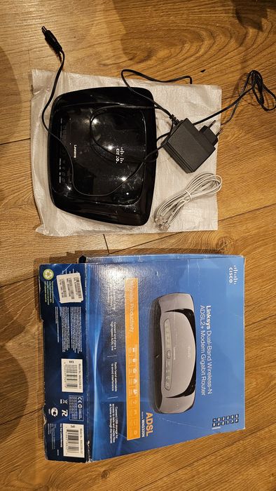 Router Linksys WAG320N Wi-Fi + modem ADSL2+, gigabit, sprawny, neostra