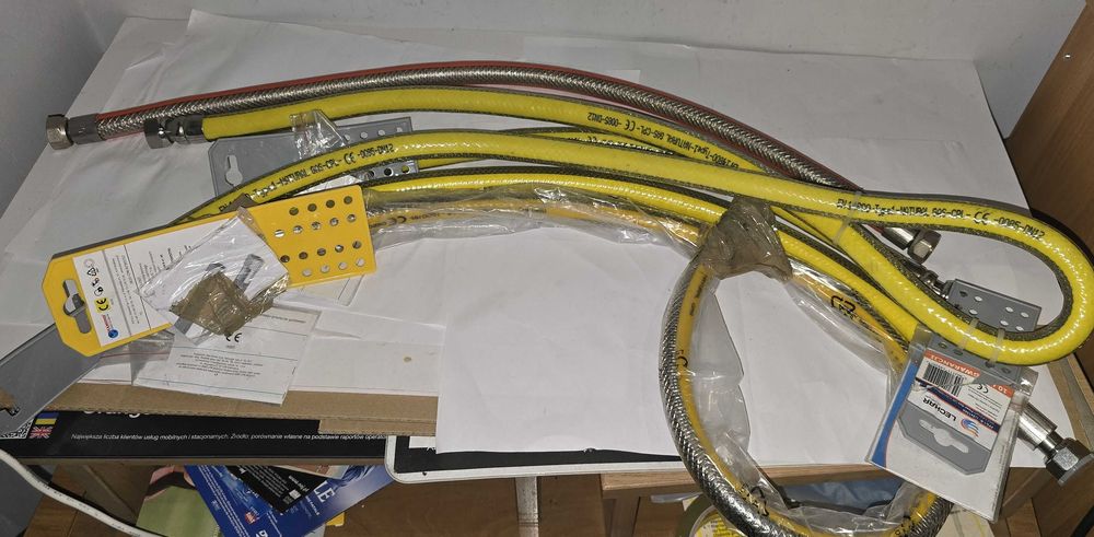 Przewód gazowy  1/2" DN15 GW GW  elastyczny waż do gazu 1m 1,5m 0,75m , 0,5m