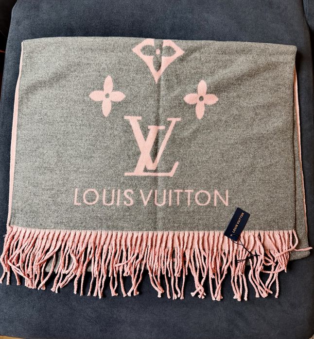 Kaszmirowy szal z frędzlami Louis Vuitton 60x180