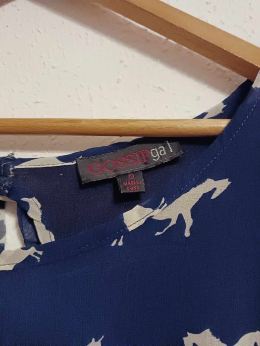 Sukienka granatowa z koniami | GOSSIP