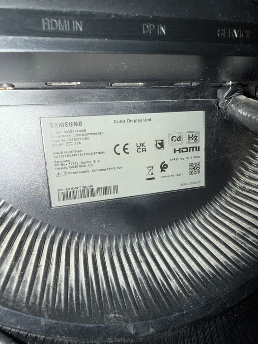 Monitor SAMSUNG Odyssey C32G55TQWR 32" 2560x1440px 144Hz 1 ms Curved