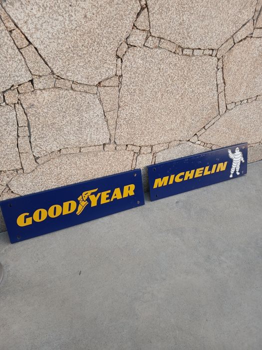 Chapas de reclame Michelin,  Goodyear