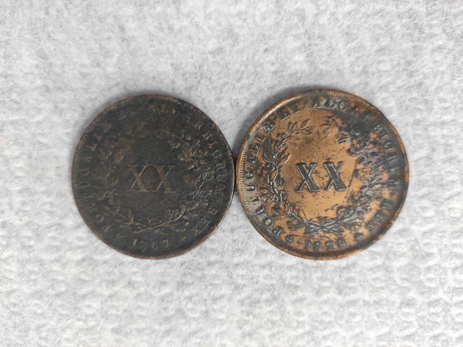 XX Reis Coins, 1867 and 1878