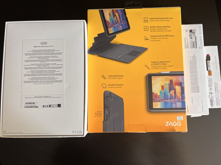 iPad 7 gen 128 gb com teclado, pencil e acessórios