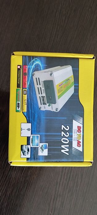 Інвертор (міні, безшумний)12-220 вольт, 220 ват