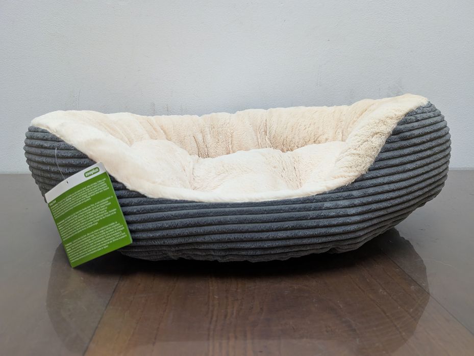 Legowisko dla Psa Cozy Cord L 81x63x18cm Plusz Ciemnoszare NOWE