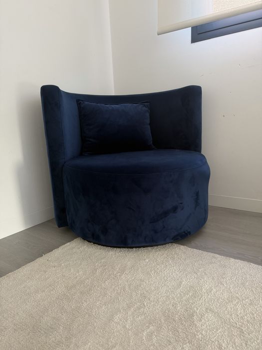Cadeirao veludo azul
