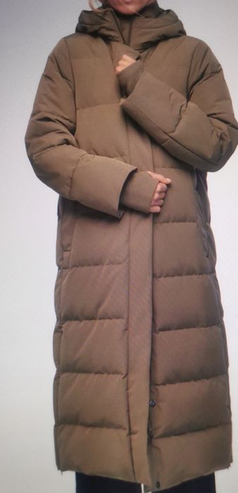 ZARA płaszcz damski kurtka zimowa z kapturem khaki xs