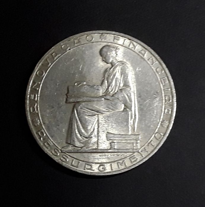 Moeda 20$00 (escudos) - Renovação Financeira, 1953, em prata
