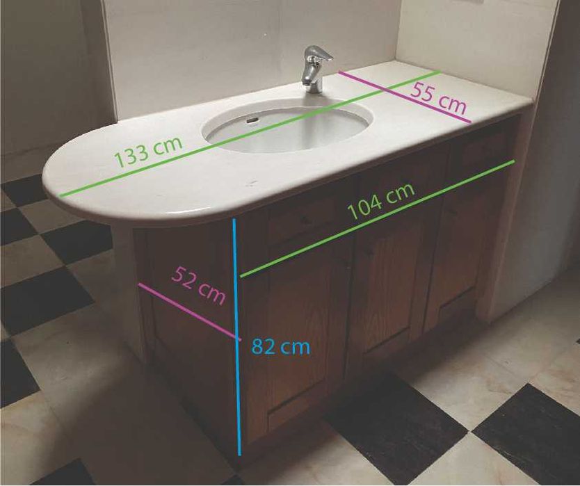 Movel de casa de banho com lavatório sanitana