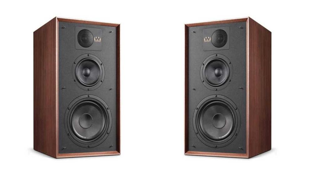 Para głośników z dedykowanymi podstawami Wharfedale Linton walnut - nowe - 5 lat gwarancji
