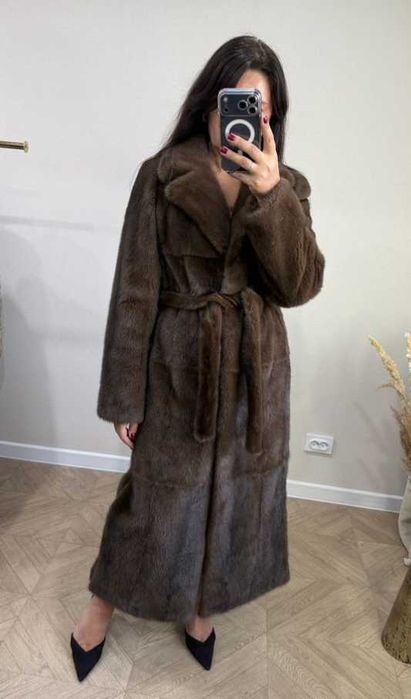 Шуба норковая новая 130см орех 42-44-46