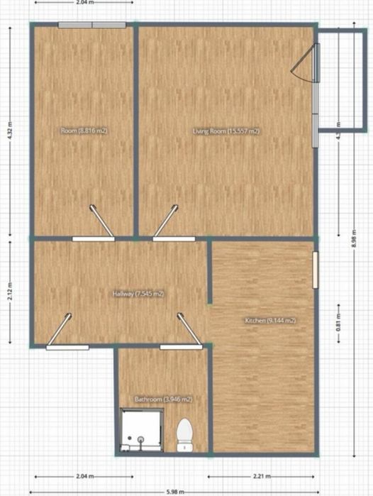 Sprzedam jasne i ustawne mieszkanie 2-pokojowe (45,5 m²) z balkonem w ścisłym centrum miasta!