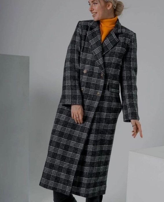 Суперське Гарне і ніжне пальто  в  клітинка,клетка оверсайз