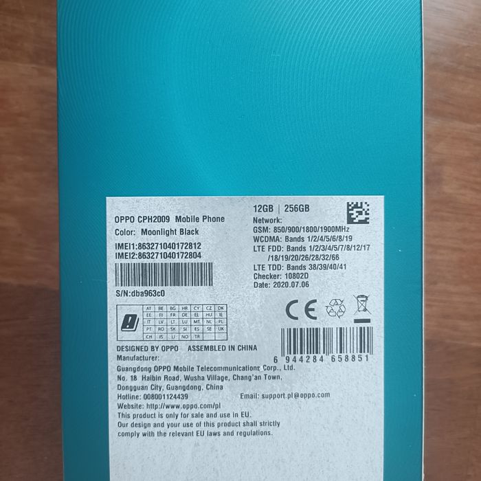 OPPO Reno3 Pro 5G 12GB RAM/256GB Pamięć