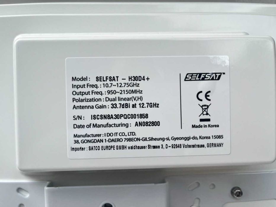 Супитникова антена SELFSAT  H30D4+