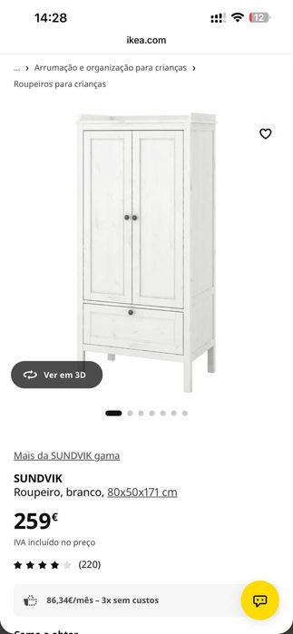 Roupeiro IKEA para quarto de criança