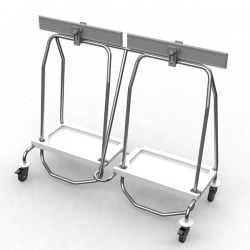 Suporte de Roupa / Lixo hermético Inox rodado