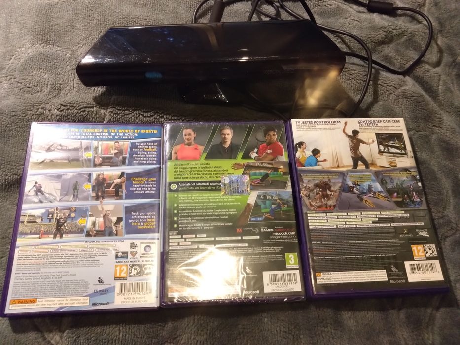 Zestaw do Xbox 360  kinect Plus 3 gry