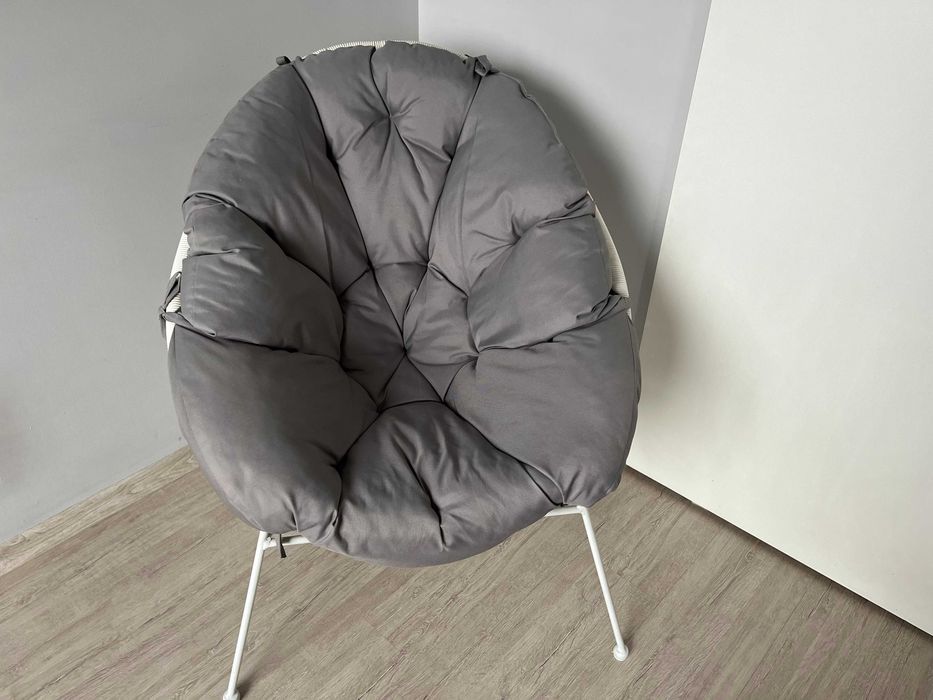 Fotel biały żyłkowy do domu i ogrodu ACAPULCO loft