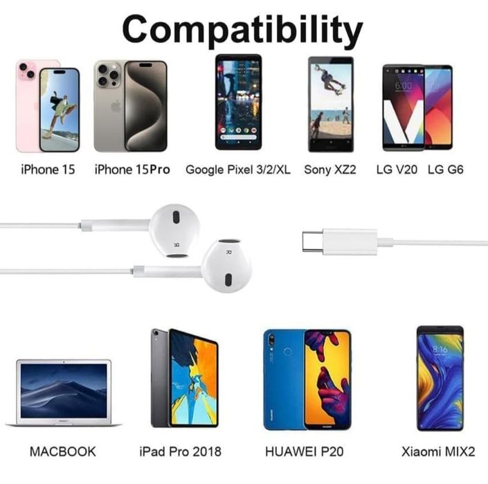 Przewodowe słuchawki USB C do Samsung S23 FE S22 S21 S20 A53 A54