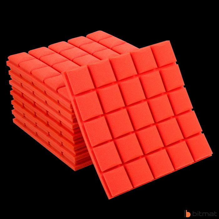 Pianka akustyczna wygłuszenie ściany czerwone panele wyciszające 16szt