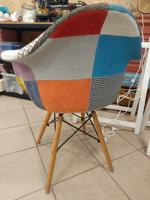 Conjunto de 4 cadeiras de jantar em patchwork