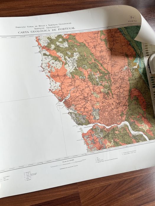 Mapa antigo / carta geologica do Porto