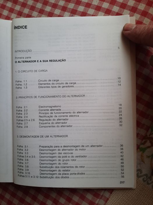 Manual do alternador,  bateria e motor de arranque
