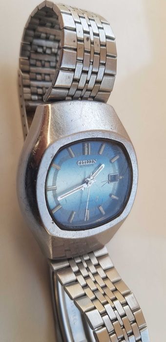 Zegarek nareczny Citizen 6000 Automatic 21 Jewels vintage niebieski bransoleta sr 37mm meski damski unisex