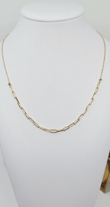 Złoty łańcuszek splot ankier duże i małe ogniwa próba 585 14k