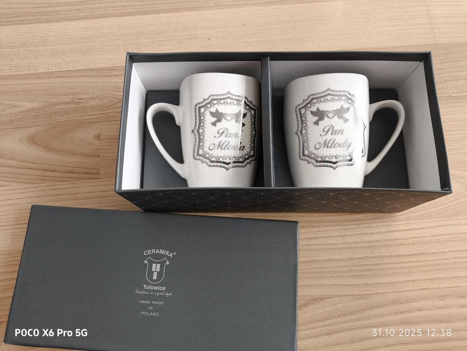 Kubki Pan Młody i Pani Młoda WEDDING SILVER