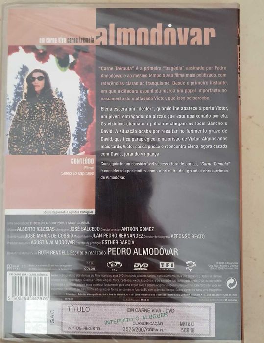 DVD Carne Trémula - Nomeado Melhor Filme Europeu 1998
