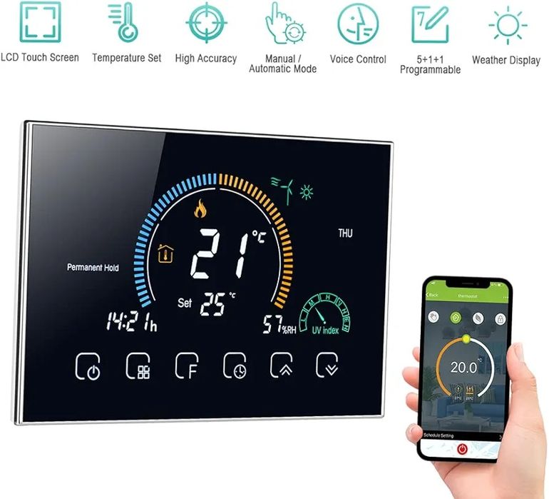 Розумний термостат для дому з підтримкою ROOM THERMOSTAT. BHT-8000.