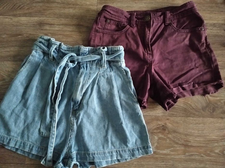 Джинсовые шорты высокая посадка Stradivarius