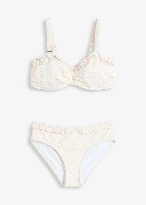 B.P.C kremowe bikini na fiszbinach z ażurowym wzorem ^46(90D)