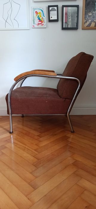 Fotel Zadziele Wschód Bauhaus PRL vintage modern