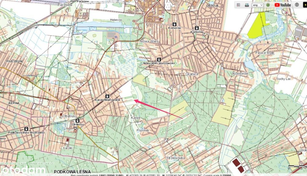 Działka budowlana przy stacji WKD Kanie - Widok 2
