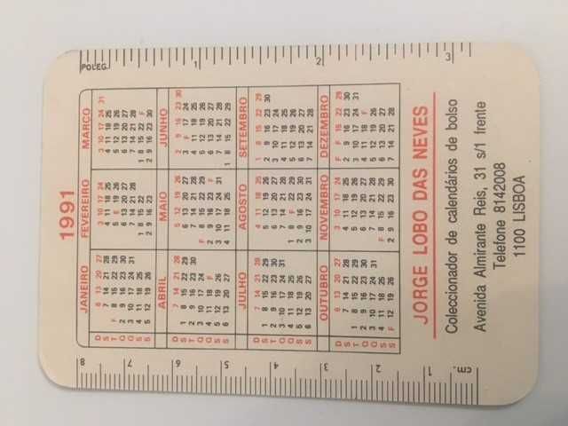 lote de 20 calendários ano 1991 alusivos à Guerra no Golfo