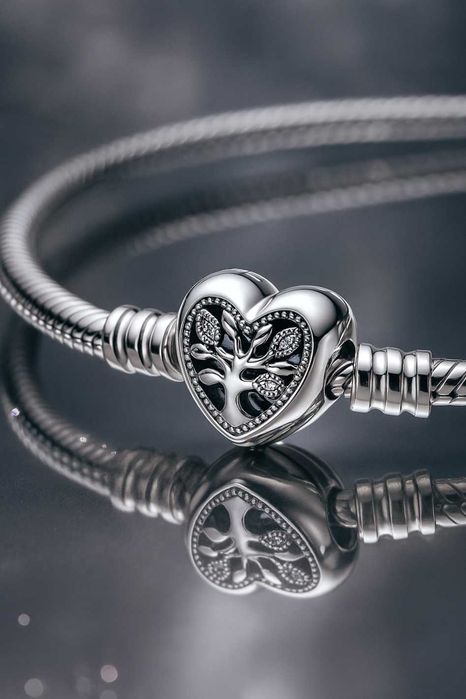 Bransoletka Pandora 18 cm srebrna nowa 2 charmsyGRATIS pudełko Pandora